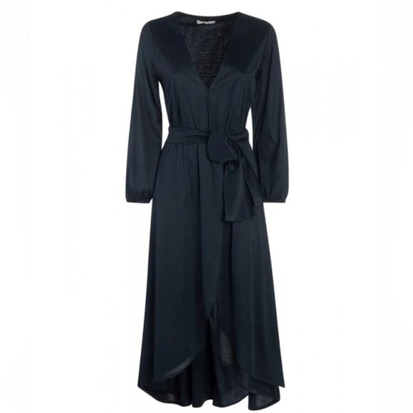 Back Label Wellness Wear Ballet Dress Long Sleeves Egyptian Cotton Midnight Sz S - Picture 10 of 11